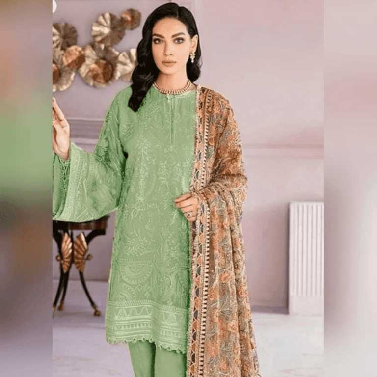 3 Pcs Women's Unstitched Linen Embroidered Suit