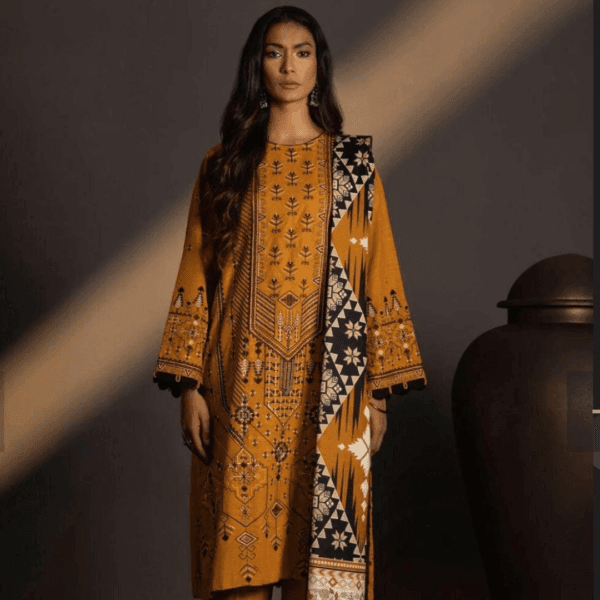 3 Pcs Women's Unstitched Digital Print Suit