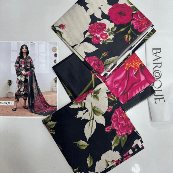 Women's Unstitched Linen Digital Print Suit - Image 2