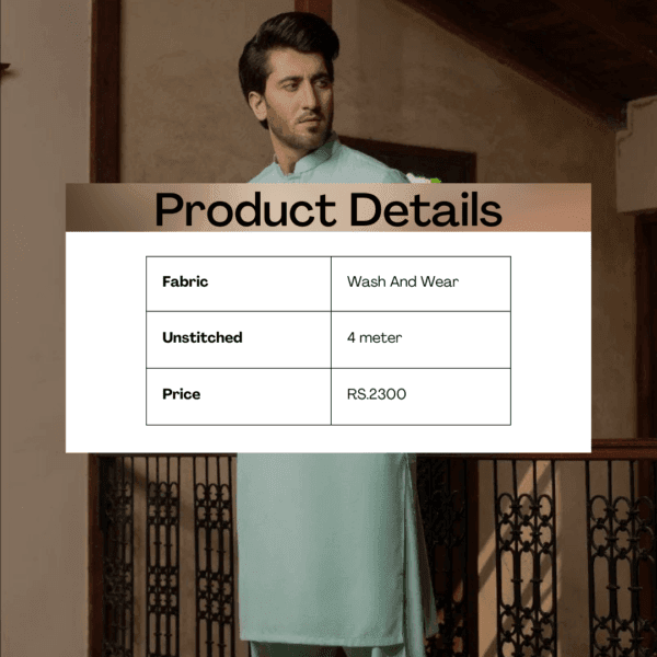 Men’s Unstitched Wash And Wear Plain Suit - Image 3