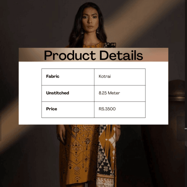 3 Pcs Women's Unstitched Digital Print Suit - Image 3